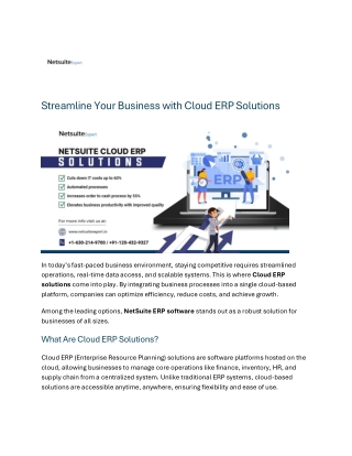 Streamline Your Business with Cloud ERP Solutions