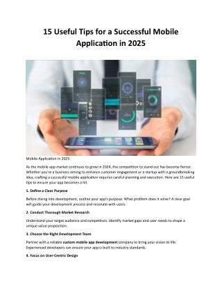 15 Useful Tips for a Successful Mobile Application in