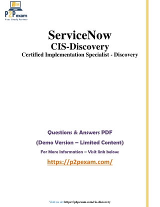 Master CIS-Discovery Certification Exam
