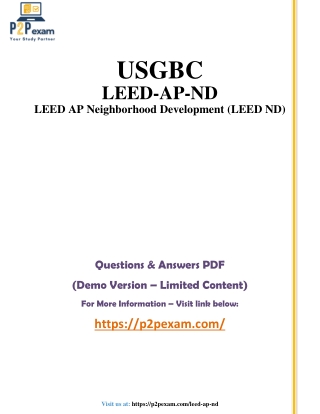Pass the LEED-AP-ND Certification Exam