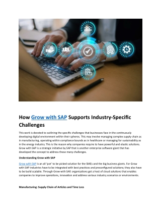 How Grow with SAP Supports Industry