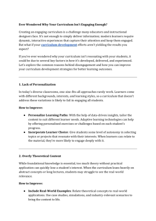 Ever Wondered Why Your Curriculum Isn't Engaging Enough