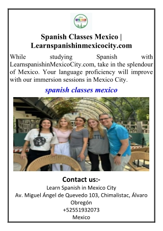 Spanish Classes Mexico  Learnspanishinmexicocity.com