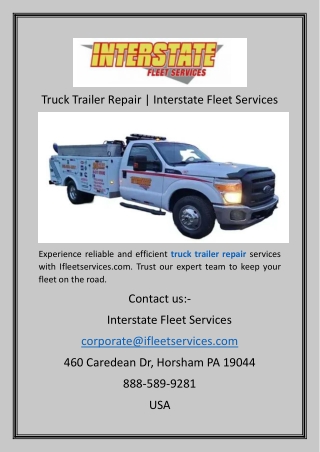 Truck Trailer Repair  Interstate Fleet Services