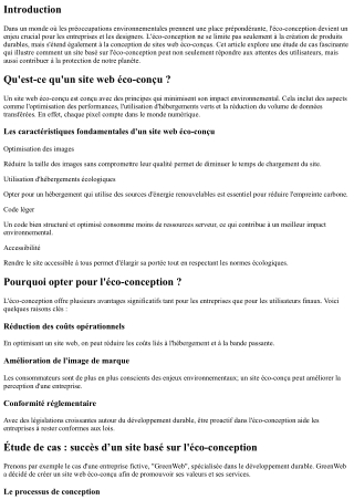 Étude de cas : succès d’un site basé sur l'éco-conception