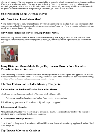 Long Distance Moves Made Easy: Top Tucson Movers for a Seamless Transition Acros