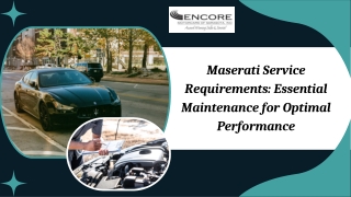 Maserati Service Requirements Essential Maintenance for Optimal Performance