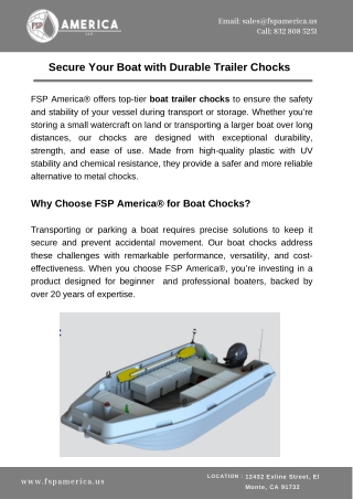 Secure Your Boat with Durable Trailer Chocks