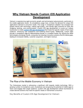 Why Vietnam Needs Custom iOS Application Developmen1