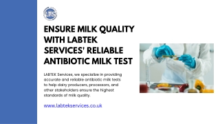 Ensure Milk Quality with LABTEK Services' Reliable Antibiotic Milk Test