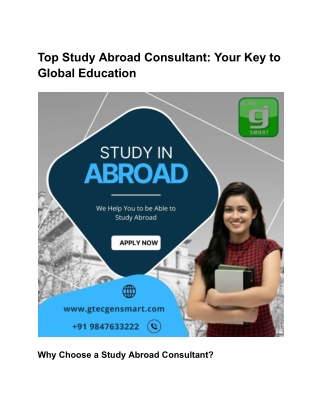 Top Study Abroad Consultant_ Your Key to Global Education