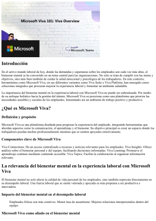 La importancia del bienestar mental en la experiencia laboral con microsoft viva