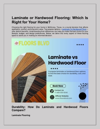 Laminate or Hardwood Flooring: Which Is Right for Your Home?