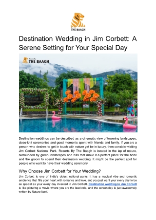 Destination Wedding in Jim Corbett_ A Serene Setting for Your Special Day