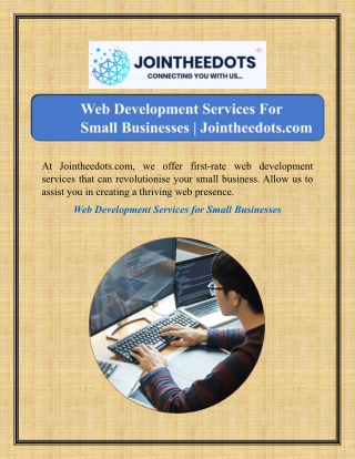 Web Development Services For Small Businesses | Jointheedots.com