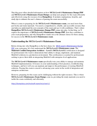 DumpsBoss MCIALevel1Maintenance Dumps PDF  A Reliable Way to Pass