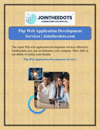 Php Web Application Development Services | Jointheedots.com