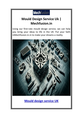 Mould Design Service Uk  Mechfusion.in