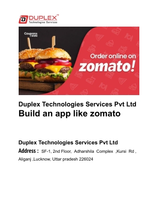 build an app like zomato