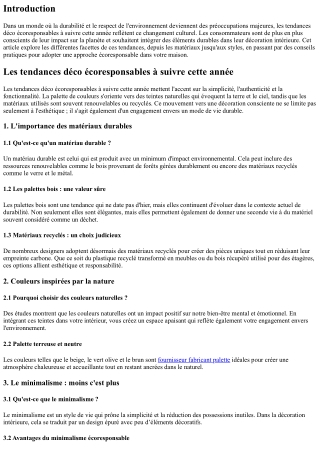“Les tendances déco écoresponsables à suivre cette année.”