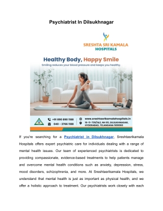 Psychiatrist In Dilsukhnagar