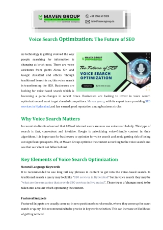 Voice Search Optimization The Future of SEO