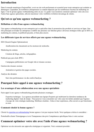 Comment optimiser votre site avec l'aide d'une agence webmarketing ?