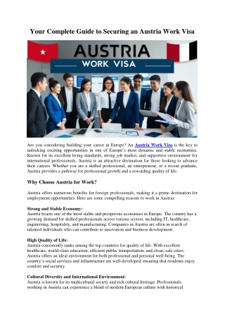 Your Complete Guide to Securing an Austria Work Visa