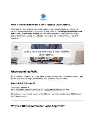 What is FOIR and How Does it Affect Personal Loan Approval