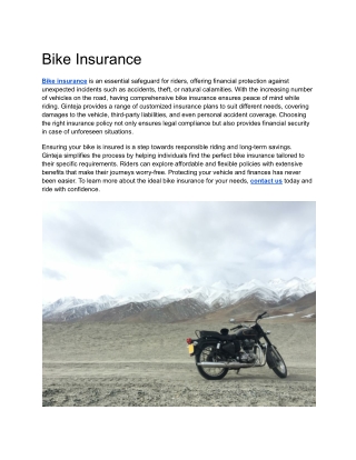 Bike Insurance
