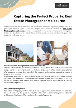 Capturing the Perfect Property Real Estate Photographer Melbourne