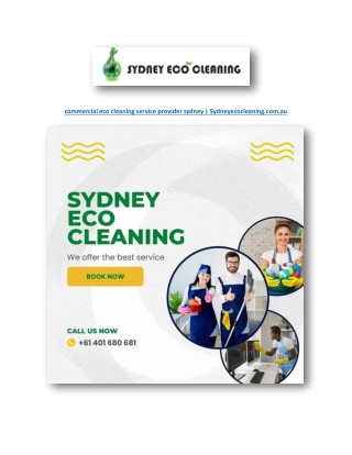 commercial eco cleaning service provider sydney | Sydneyecocleaning.com.au