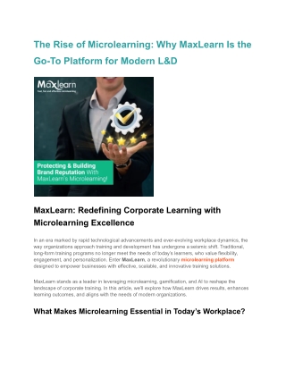 The Rise of Microlearning_ Why MaxLearn Is the Go-To Platform for Modern L&D