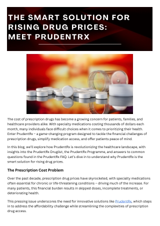 The Smart Solution for Rising Drug Prices: Meet PrudentRx