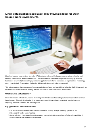 Linux Virtualization Made Easy Why Inuvika is Ideal for Open-Source Work Environments