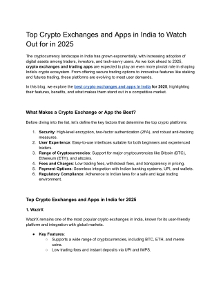 Top Crypto Exchanges and Apps in India to Watch Out for in 2025