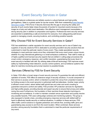 Event Security Services in Qatar