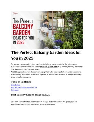 The Perfect Balcony Garden Ideas for You in 2025....