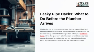 Leaky Pipe Hacks: What to Do Before the Plumber Arrives