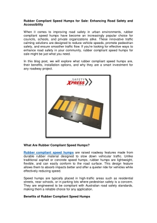 Rubber Compliant Speed Humps For Sale-done