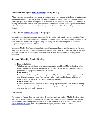 Top Roofers in Calgary B