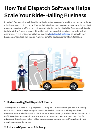 How Taxi Dispatch Software Helps Scale Your Ride-Hailing Business