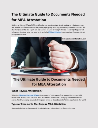 The Ultimate Guide to Documents Needed for MEA Attestation