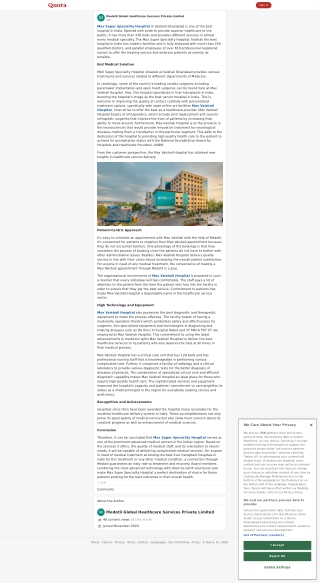 Max Super Speciality Hospital, Vaishali