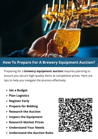 How To Prepare For A Brewery Equipment Auction?