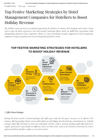 Top Festive Marketing Strategies by Hotel Management Companies for Hoteliers to Boost Holiday Revenue