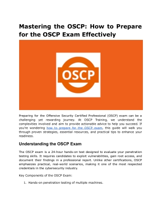 Mastering the OSCP_ How to Prepare for the OSCP Exam Effectively