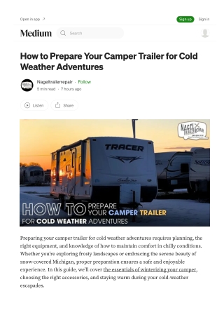 How to Winterize Your Camper for Michigan's Cold