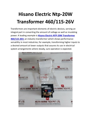 Hisano Electric Ntp-20W Transformer 460 115-26V