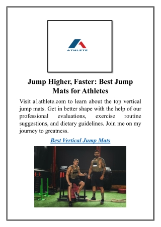 Jump Higher, Faster  Best Jump Mats for Athletes